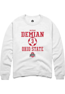 Nathan Demian  Rally Ohio State Buckeyes Mens White NIL Sport Icon Long Sleeve Crew Sweatshirt