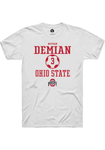 Nathan Demian  Ohio State Buckeyes White Rally NIL Sport Icon Short Sleeve T Shirt