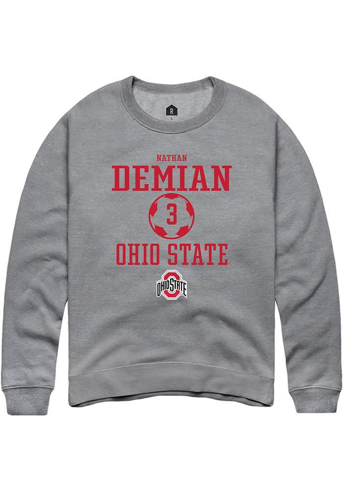 Nathan Demian  Rally Ohio State Buckeyes Mens Graphite NIL Sport Icon Long Sleeve Crew Sweatshir..