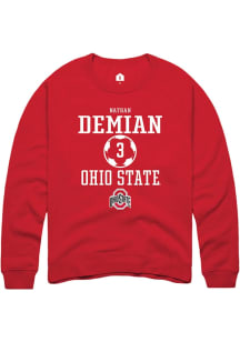 Nathan Demian  Rally Ohio State Buckeyes Mens Red NIL Sport Icon Long Sleeve Crew Sweatshirt