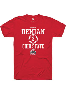 Nathan Demian  Ohio State Buckeyes Red Rally NIL Sport Icon Short Sleeve T Shirt