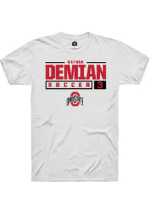 Nathan Demian  Ohio State Buckeyes White Rally NIL Stacked Box Short Sleeve T Shirt