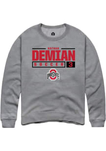 Nathan Demian  Rally Ohio State Buckeyes Mens Graphite NIL Stacked Box Long Sleeve Crew Sweatshi..