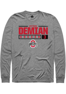 Nathan Demian  Ohio State Buckeyes Graphite Rally NIL Stacked Box Long Sleeve T Shirt