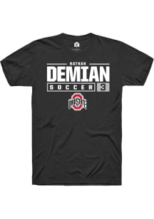 Nathan Demian  Ohio State Buckeyes Black Rally NIL Stacked Box Short Sleeve T Shirt