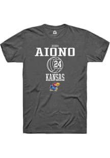 Aisha Aiono  Kansas Jayhawks Dark Grey Rally NIL Sport Icon Short Sleeve T Shirt