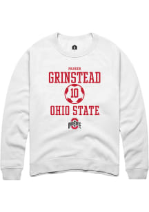 Parker Grinstead  Rally Ohio State Buckeyes Mens White NIL Sport Icon Long Sleeve Crew Sweatshir..