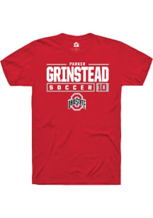 Parker Grinstead  Ohio State Buckeyes Red Rally NIL Stacked Box Short Sleeve T Shirt