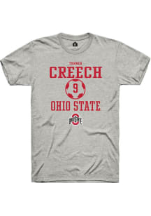 Tanner Creech  Ohio State Buckeyes Ash Rally NIL Sport Icon Short Sleeve T Shirt