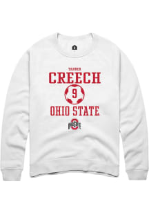 Tanner Creech  Rally Ohio State Buckeyes Mens White NIL Sport Icon Long Sleeve Crew Sweatshirt