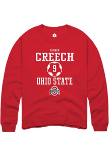 Tanner Creech  Rally Ohio State Buckeyes Mens Red NIL Sport Icon Long Sleeve Crew Sweatshirt