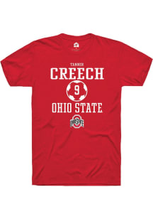 Tanner Creech  Ohio State Buckeyes Red Rally NIL Sport Icon Short Sleeve T Shirt