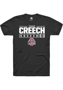 Tanner Creech  Ohio State Buckeyes Black Rally NIL Stacked Box Short Sleeve T Shirt