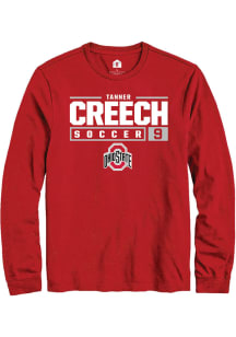 Tanner Creech  Ohio State Buckeyes Red Rally NIL Stacked Box Long Sleeve T Shirt