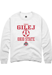 Thomas Gilej  Rally Ohio State Buckeyes Mens White NIL Sport Icon Long Sleeve Crew Sweatshirt