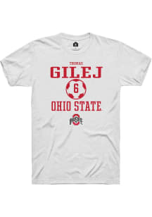 Thomas Gilej  Ohio State Buckeyes White Rally NIL Sport Icon Short Sleeve T Shirt