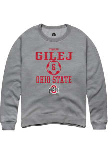 Thomas Gilej  Rally Ohio State Buckeyes Mens Graphite NIL Sport Icon Long Sleeve Crew Sweatshirt