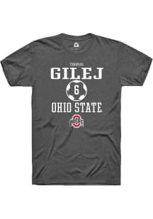 Thomas Gilej  Ohio State Buckeyes Dark Grey Rally NIL Sport Icon Short Sleeve T Shirt