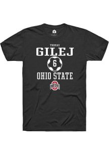 Thomas Gilej  Ohio State Buckeyes Black Rally NIL Sport Icon Short Sleeve T Shirt