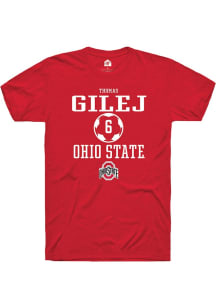 Thomas Gilej  Ohio State Buckeyes Red Rally NIL Sport Icon Short Sleeve T Shirt