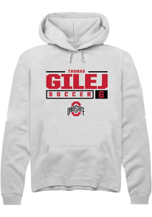 Thomas Gilej  Rally Ohio State Buckeyes Mens White NIL Stacked Box Long Sleeve Hoodie