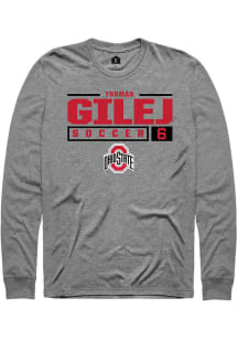 Thomas Gilej  Ohio State Buckeyes Graphite Rally NIL Stacked Box Long Sleeve T Shirt