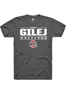 Thomas Gilej  Ohio State Buckeyes Dark Grey Rally NIL Stacked Box Short Sleeve T Shirt