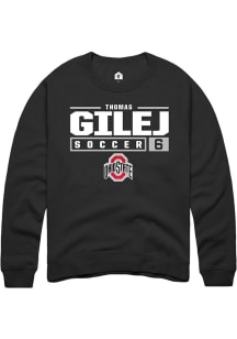 Thomas Gilej  Rally Ohio State Buckeyes Mens Black NIL Stacked Box Long Sleeve Crew Sweatshirt