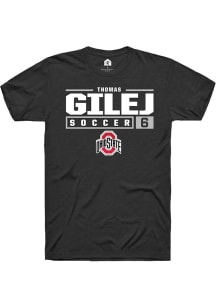 Thomas Gilej  Ohio State Buckeyes Black Rally NIL Stacked Box Short Sleeve T Shirt