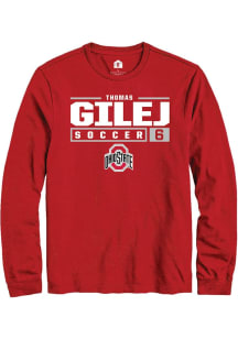 Thomas Gilej  Ohio State Buckeyes Red Rally NIL Stacked Box Long Sleeve T Shirt