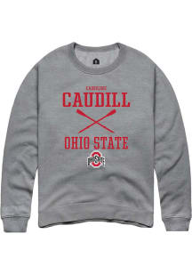 Caroline Caudill  Rally Ohio State Buckeyes Mens Grey NIL Sport Icon Long Sleeve Crew Sweatshirt