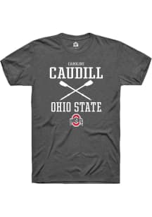 Caroline Caudill  Ohio State Buckeyes Dark Grey Rally NIL Sport Icon Short Sleeve T Shirt
