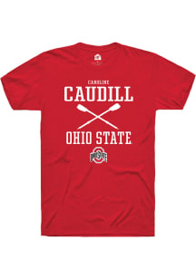 Caroline Caudill  Ohio State Buckeyes Red Rally NIL Sport Icon Short Sleeve T Shirt