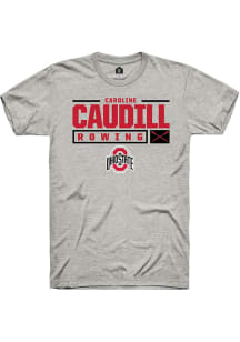 Caroline Caudill  Ohio State Buckeyes Ash Rally NIL Stacked Box Short Sleeve T Shirt