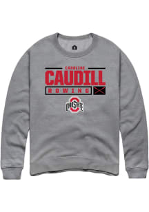 Caroline Caudill  Rally Ohio State Buckeyes Mens Grey NIL Stacked Box Long Sleeve Crew Sweatshir..