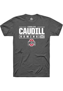 Caroline Caudill  Ohio State Buckeyes Grey Rally NIL Stacked Box Short Sleeve T Shirt