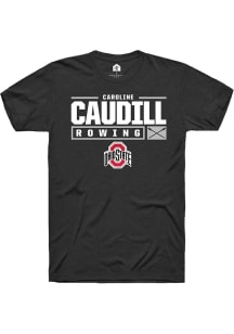 Caroline Caudill  Ohio State Buckeyes Black Rally NIL Stacked Box Short Sleeve T Shirt