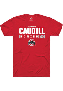 Caroline Caudill  Ohio State Buckeyes Red Rally NIL Stacked Box Short Sleeve T Shirt