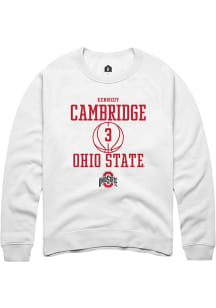 Kennedy Cambridge  Rally Ohio State Buckeyes Mens White NIL Sport Icon Long Sleeve Crew Sweatshi..