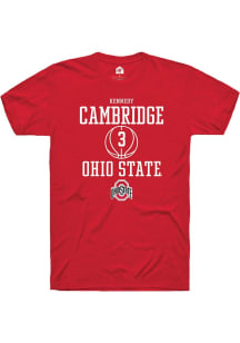 Kennedy Cambridge  Ohio State Buckeyes Red Rally NIL Sport Icon Short Sleeve T Shirt