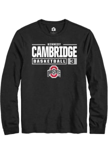 Kennedy Cambridge  Ohio State Buckeyes Black Rally NIL Stacked Box Long Sleeve T Shirt