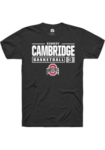 Kennedy Cambridge  Ohio State Buckeyes Black Rally NIL Stacked Box Short Sleeve T Shirt