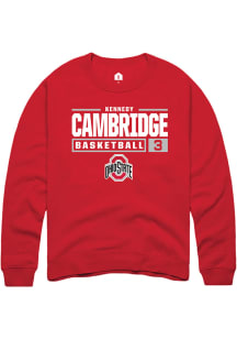 Kennedy Cambridge  Rally Ohio State Buckeyes Mens Red NIL Stacked Box Long Sleeve Crew Sweatshir..