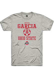 Natalie Garcia  Ohio State Buckeyes Ash Rally NIL Sport Icon Short Sleeve T Shirt