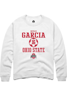 Natalie Garcia  Rally Ohio State Buckeyes Mens White NIL Sport Icon Long Sleeve Crew Sweatshirt