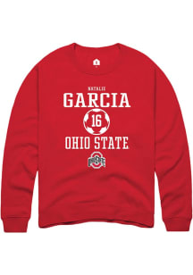 Natalie Garcia  Rally Ohio State Buckeyes Mens Red NIL Sport Icon Long Sleeve Crew Sweatshirt