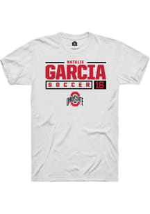 Natalie Garcia  Ohio State Buckeyes White Rally NIL Stacked Box Short Sleeve T Shirt