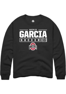 Natalie Garcia  Rally Ohio State Buckeyes Mens Black NIL Stacked Box Long Sleeve Crew Sweatshirt