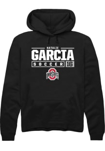 Natalie Garcia  Rally Ohio State Buckeyes Mens Black NIL Stacked Box Long Sleeve Hoodie