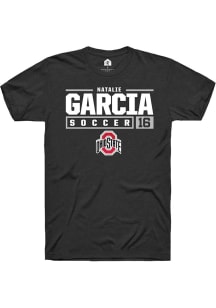 Natalie Garcia  Ohio State Buckeyes Black Rally NIL Stacked Box Short Sleeve T Shirt